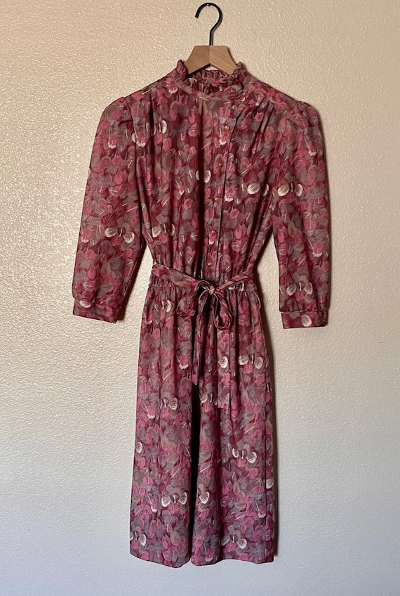 1970s purple floral dress - Gem