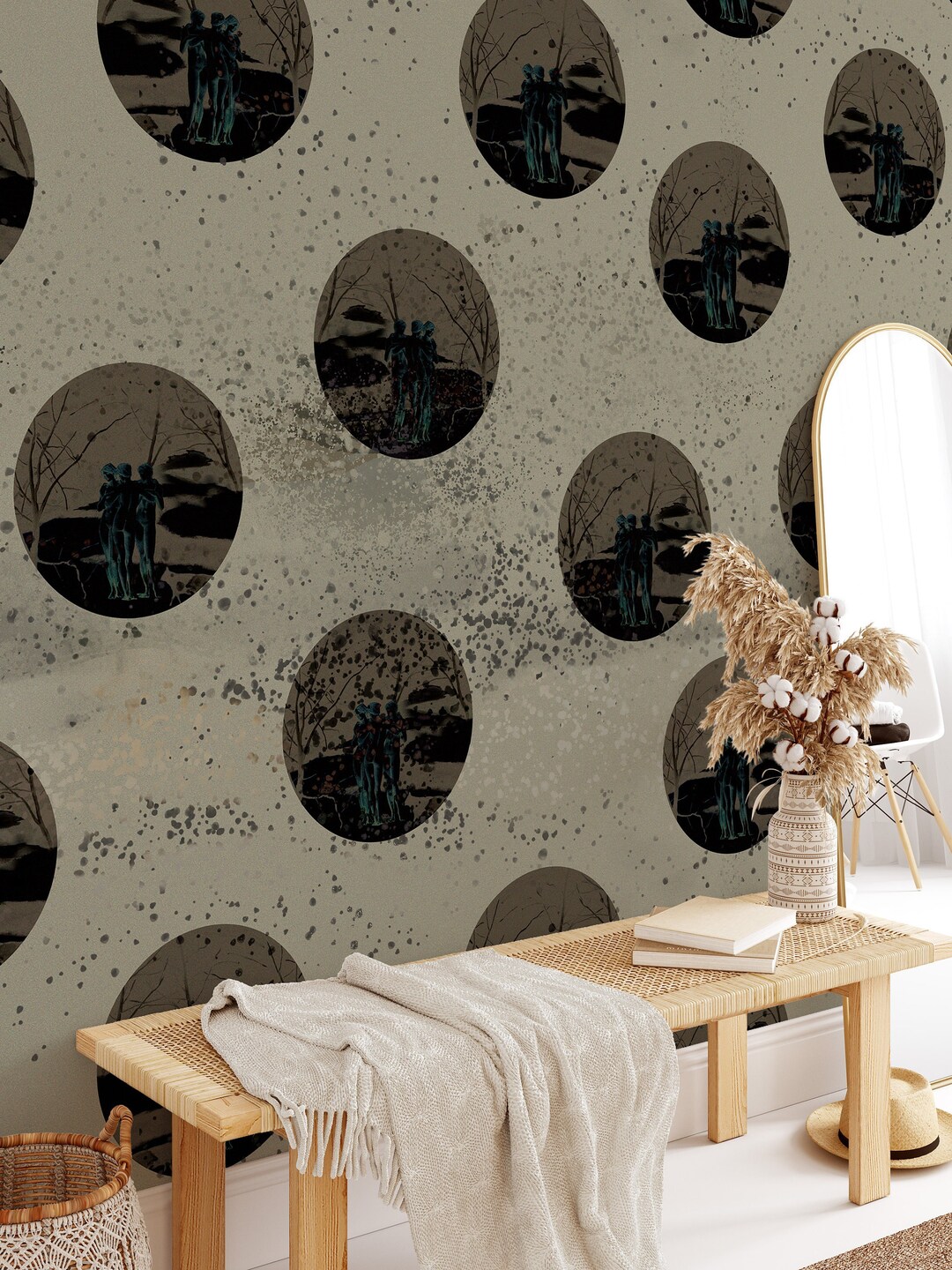 The Graces Removable Wallpaper. Designer Luxury Wall Décor Etsy