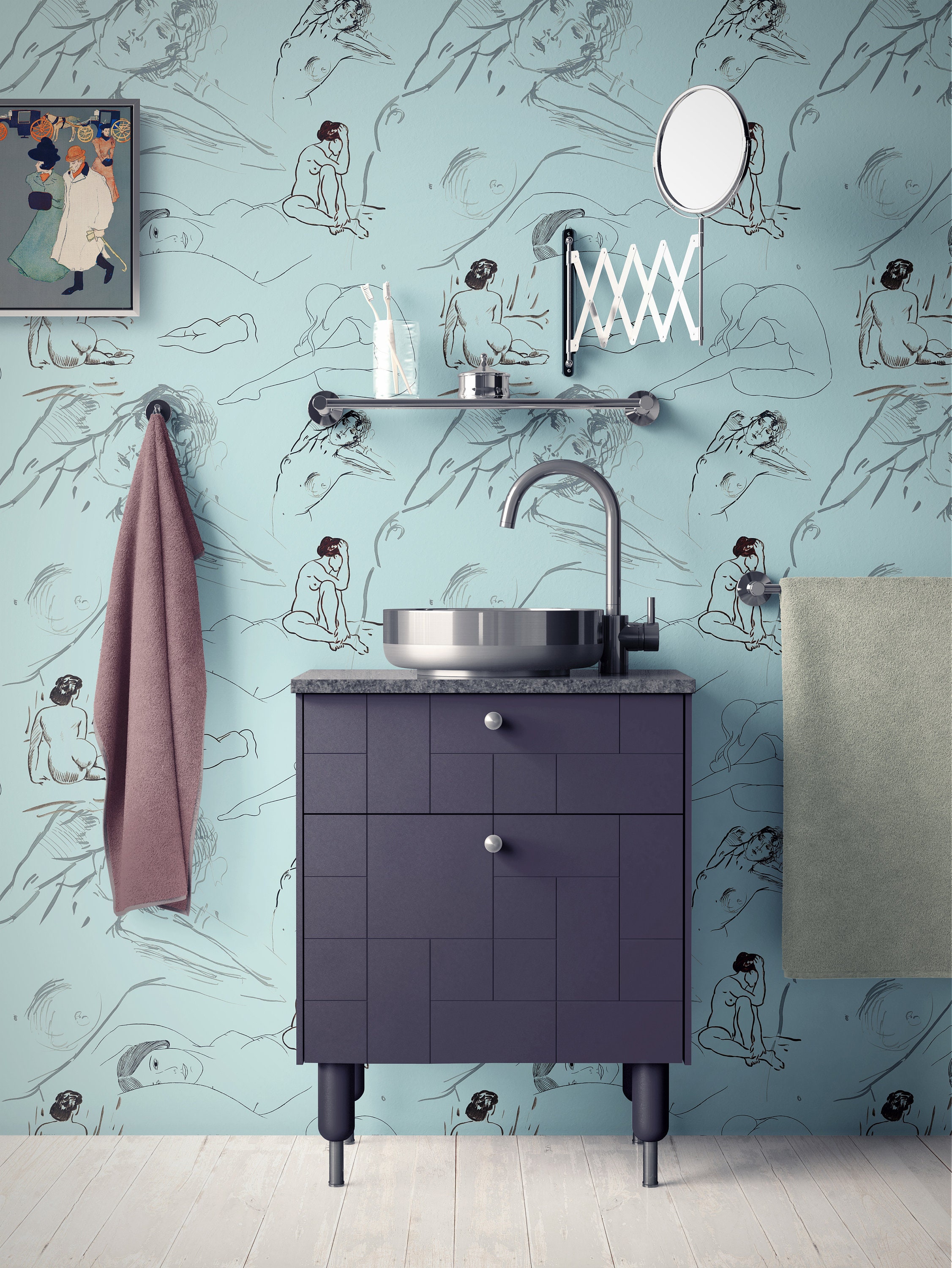Wallpaper, Nude Women, Female Body, Luxury Décor, Figure Drawing Wall
