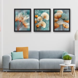 Dandelion Wall Art Set of 3: Minimalist Home Decor (Digital Download)