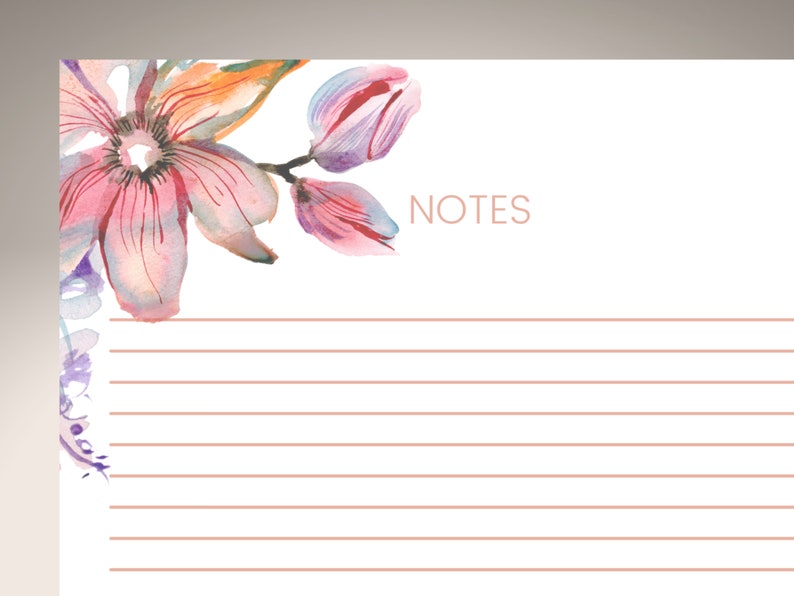 Printable Floral Letter Writing Paper | Digital Download | Lined ... Printable Floral Letter Writing Paper | Digital Download | Lined ...