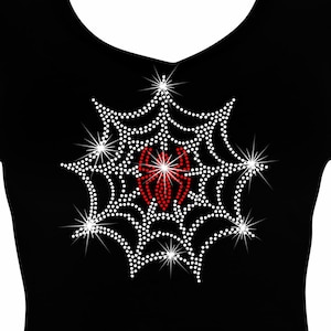 Halloween Spider Web 3 Rhinestone Mega Bling  Shirt