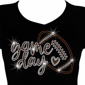 Game Day Football 3 Rhinestone Mega Bling Shirt