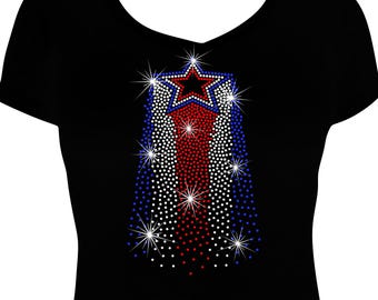 Streaming Star 4th of July Rhinestone Mega Bling Shirt