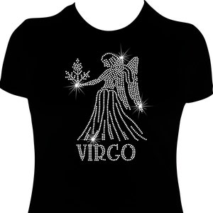 Zodiac Virgo 2 Birthday Rhinestone Mega Bling Shirt