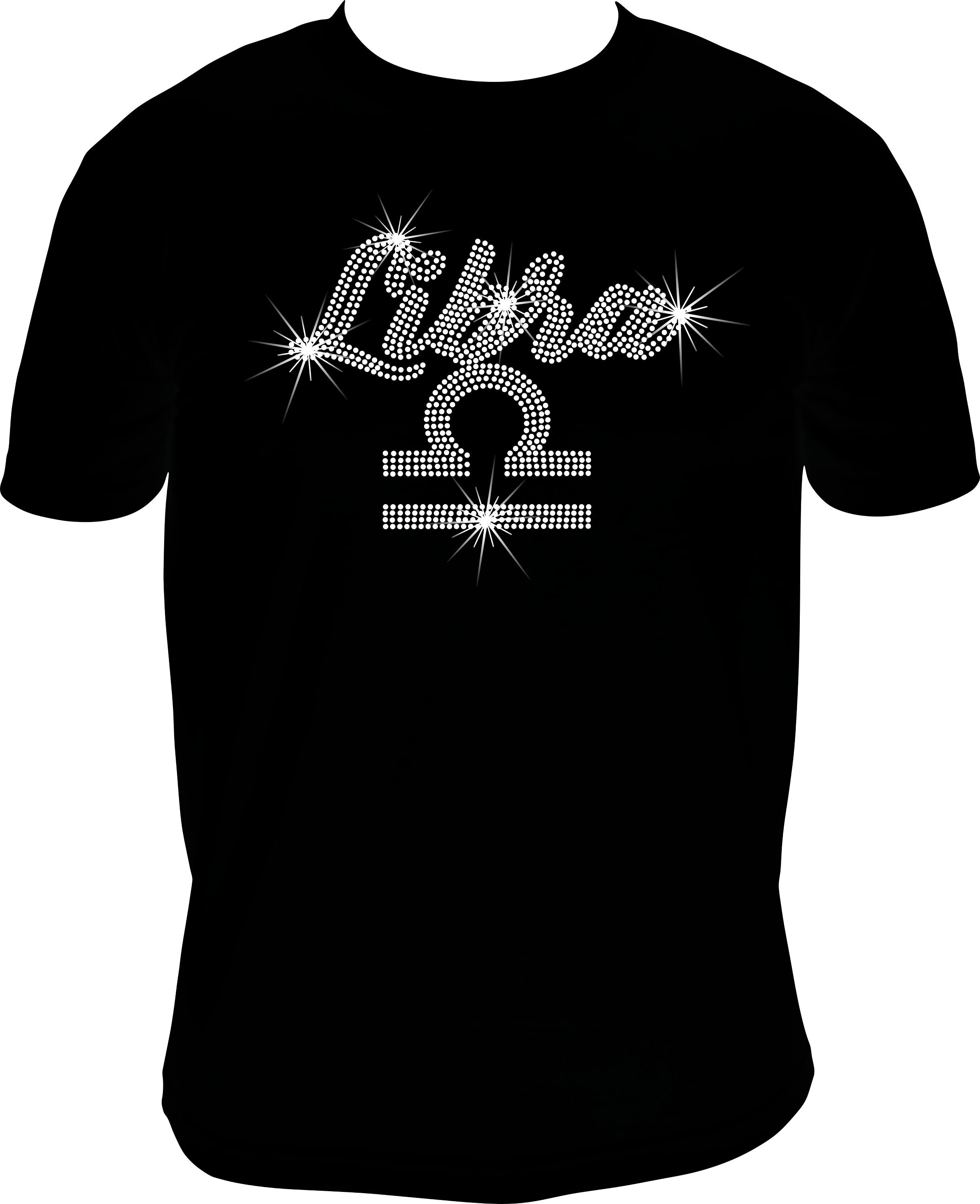 Libra Rhinestone Zodiac Libra Birthday Rhinestone Mega Bling Shirt - Etsy