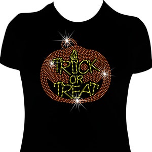 Trick Or Treat 3 Rhinestone Mega Bling  Shirt