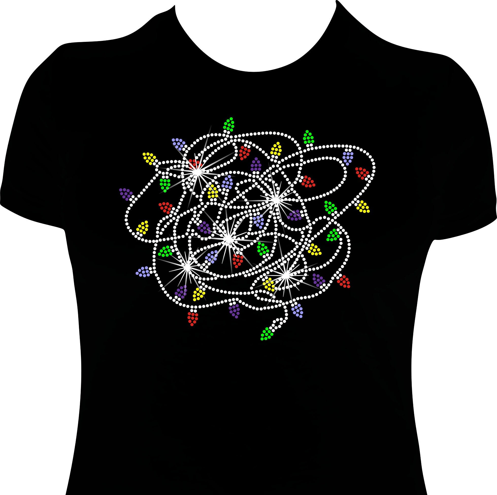 Christmas Lights Rhinestone Mega Bling Shirt