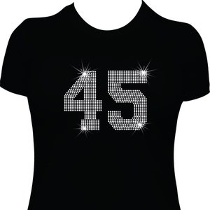 Large Numbers Rhinestone Mega Bling Shirt