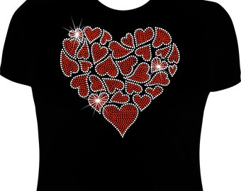 Hearts In Hearts Rhinestone Mega Bling Shirt