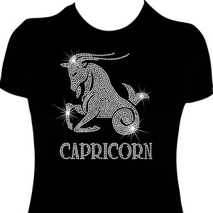 Zodiac Capricorn 2 Birthday Rhinestone Mega Bling Shirt