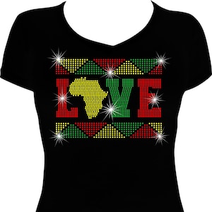 Love Africa Rhinestone Mega Bling Shirt