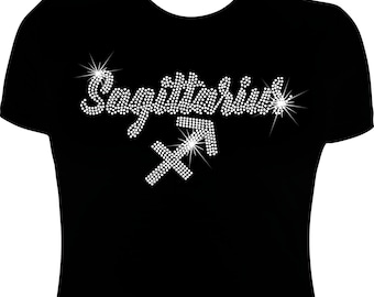 Zodiac Sagittarius Birthday Rhinestone Mega Bling Shirt