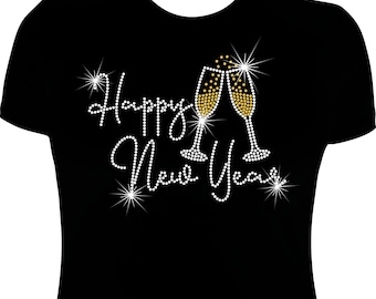 Happy New Year Rhinestone Mega Bling Shirt