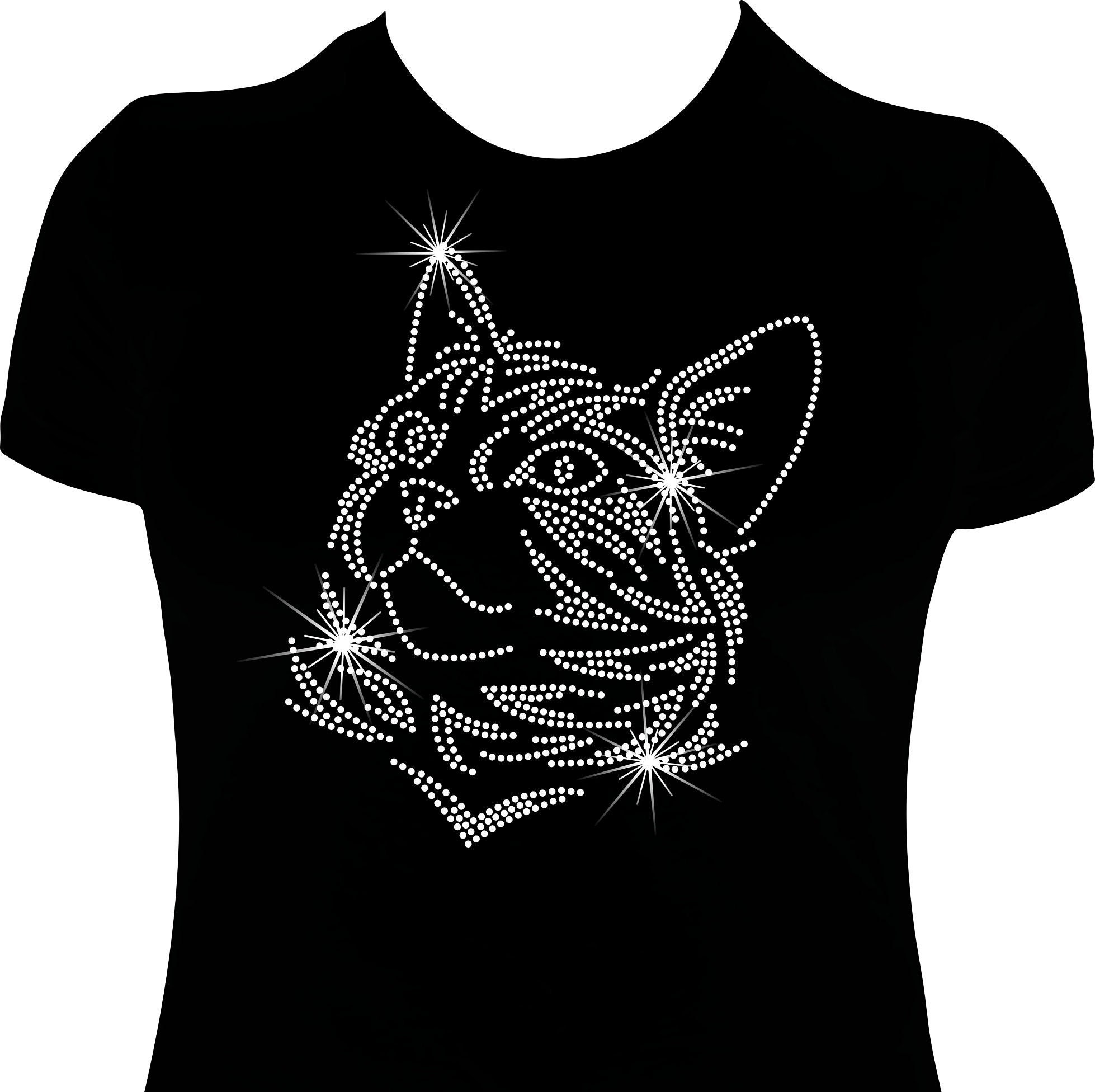 Cat Rhinestone Mega Bling Shirt - Etsy Cat Rhinestone Mega Bling Shirt - Etsy