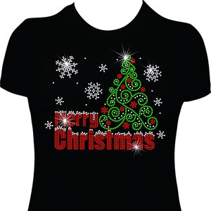 Merry Christmas 5 Rhinestone Mega Bling Shirt
