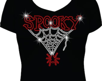 Halloween Spooky Rhinestone Mega Bling  Shirt