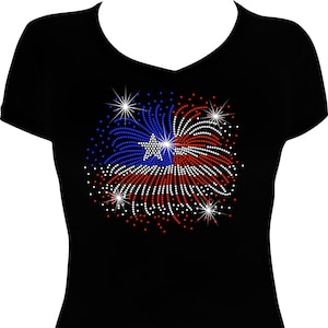 4th of July Sparkle Rhinestone Mega Bling Shirt