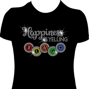 Happiness Bingo Rhinestone Mega Bling Shirt
