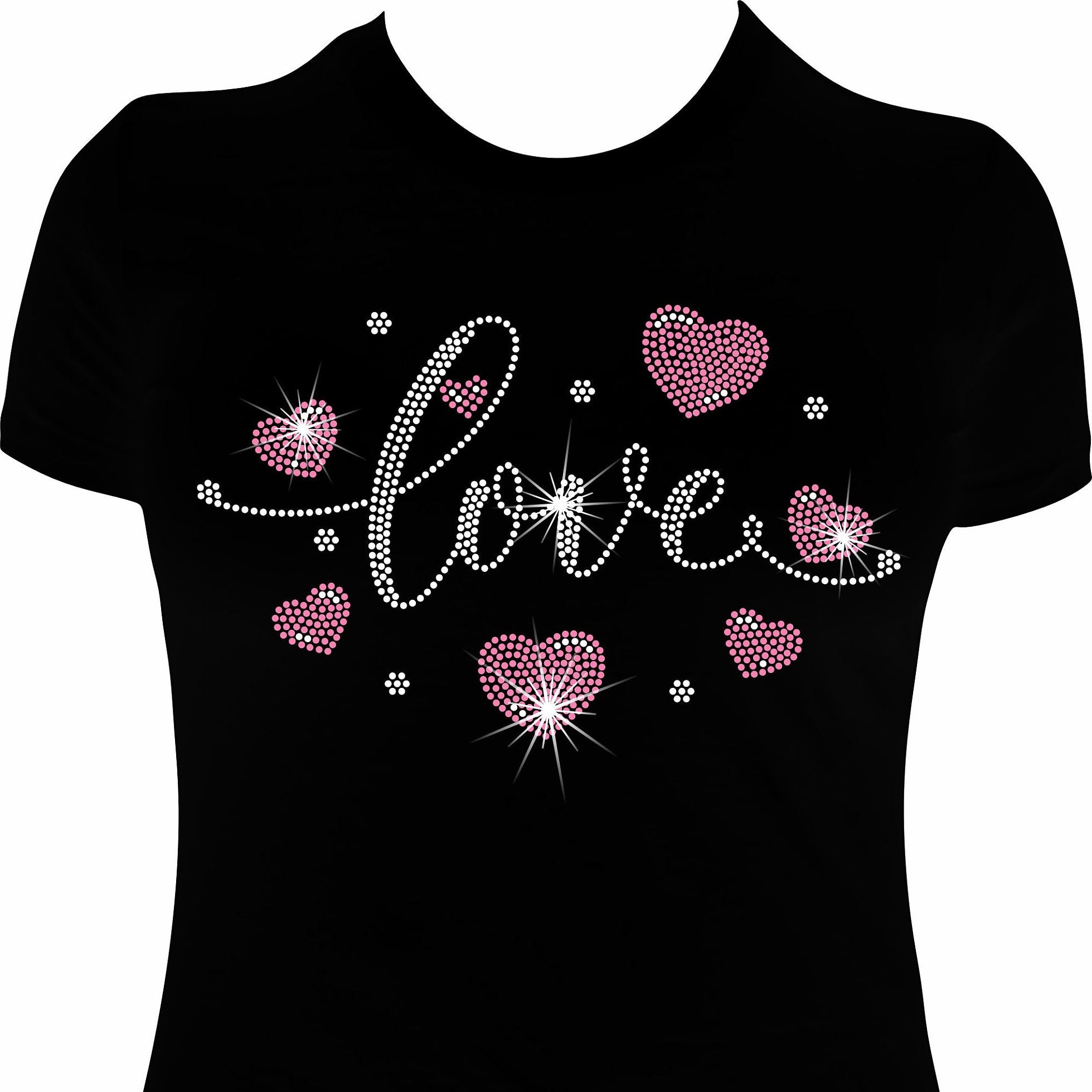 emis】25HS新作☆HEART RHINESTONE T-SHIRT Love Heart