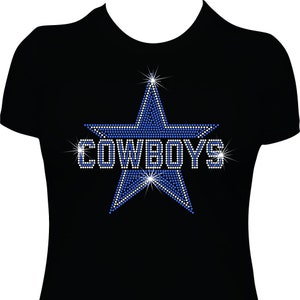 Cowboys Star Rhinestone Mega Bling Shirt