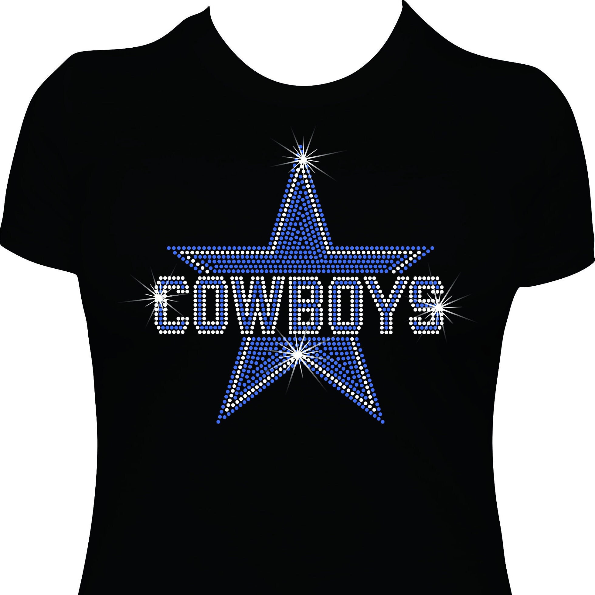 Cowboys Star Rhinestone Mega Bling Shirt