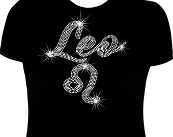 Zodiac Leo Birthday Rhinestone Mega Bling Shirt
