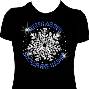 Christmas Snowflake Kisses Rhinestone Mega Bling Shirt