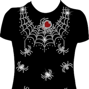 Spider Web Collar Rhinestone Mega Bling  Shirt