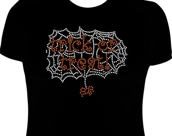 Trick Or Treat Rhinestone Mega Bling  Shirt
