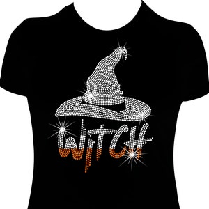 Witch Hat Rhinestone Mega Bling  Shirt