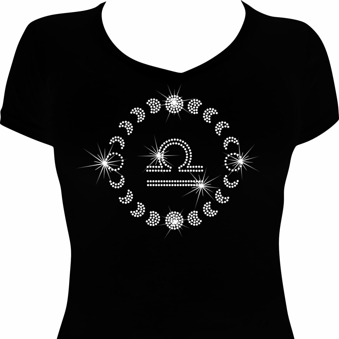 Libra Rhinestone Zodiac Libra 3 Birthday Rhinestone Mega Bling Shirt - Etsy