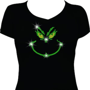 Christmas Face Rhinestone Mega Bling Shirt