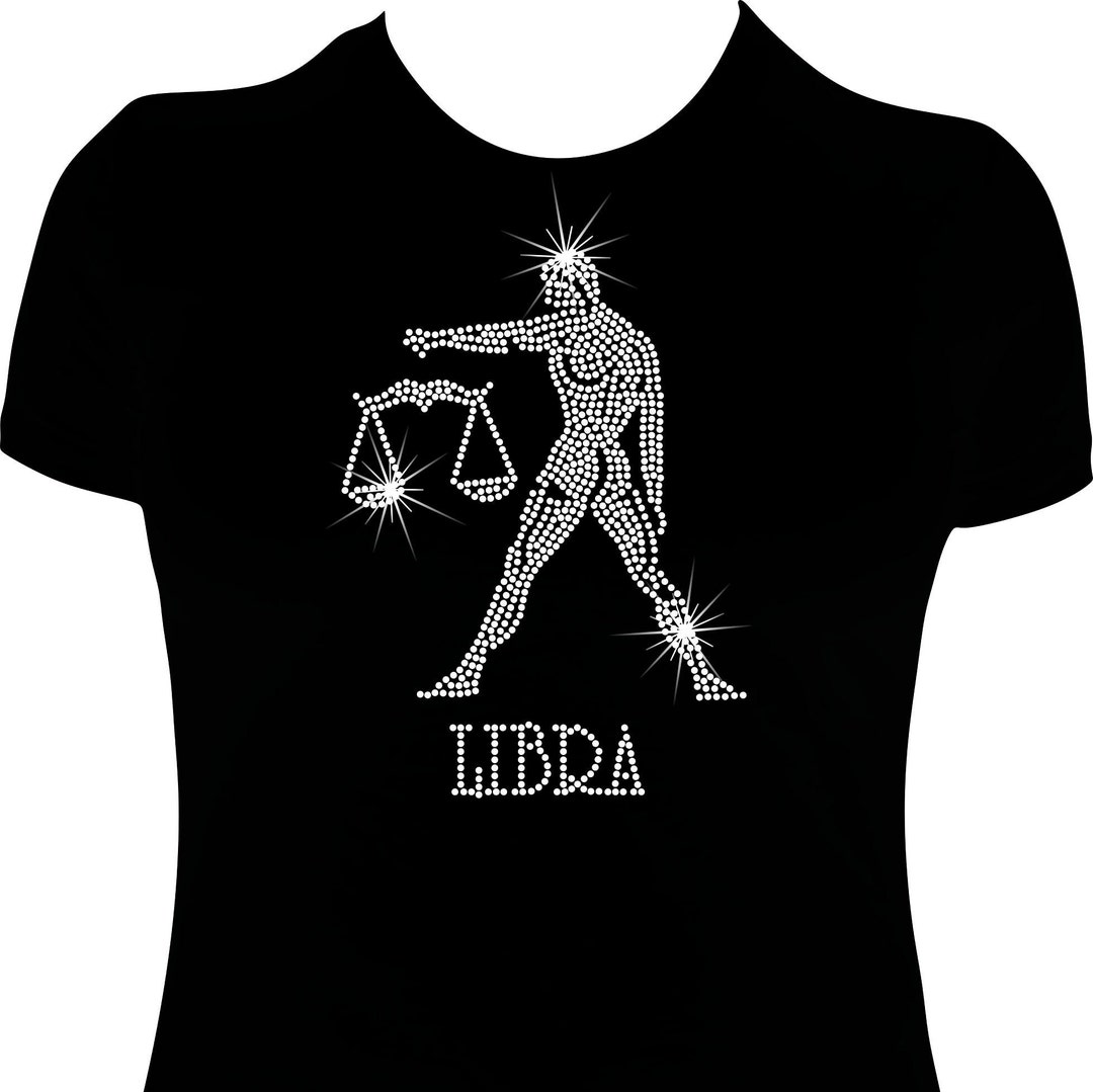 Libra Rhinestone Zodiac Libra 2 Birthday Rhinestone Mega Bling Shirt - Etsy