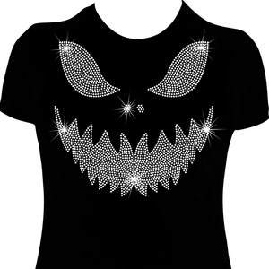 Scary Face Rhinestone Mega Bling  Shirt