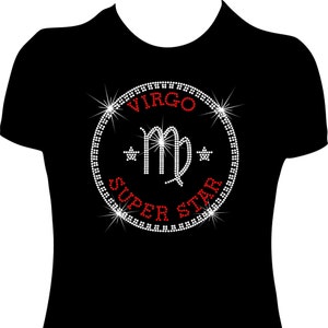 Zodiac Virgo 3 Birthday Rhinestone Mega Bling Shirt