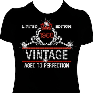 Vintage Birthday Rhinestone Mega Bling Shirt