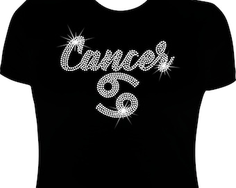 Zodiac Cancer Birthday Rhinestone Mega Bling Shirt