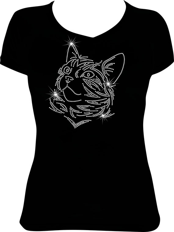 Cat Rhinestone Mega Bling Shirt - Etsy