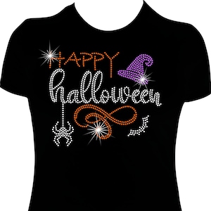 Happy Halloween Rhinestone Mega Bling  Shirt