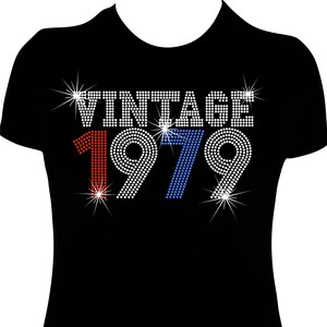 Vintage Birthday Rhinestone Mega Bling Shirt