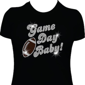 Game Day Baby Football Rhinestone Mega Bling Shirt