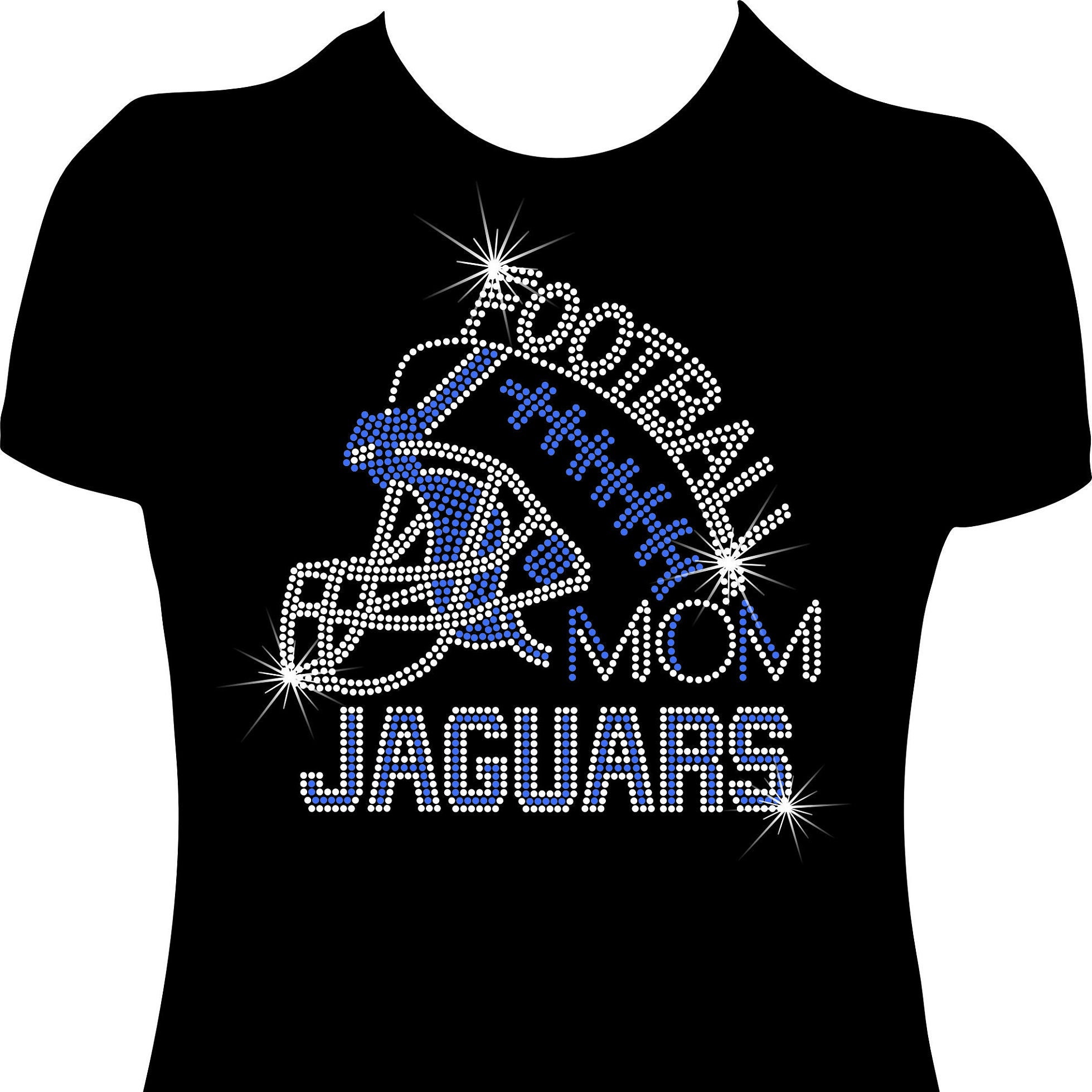 Football Mom Helmet Rhinestone Mega Bling Shirt
