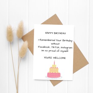 PRINTABLE I Remembered Your Birthday Card - Etsy