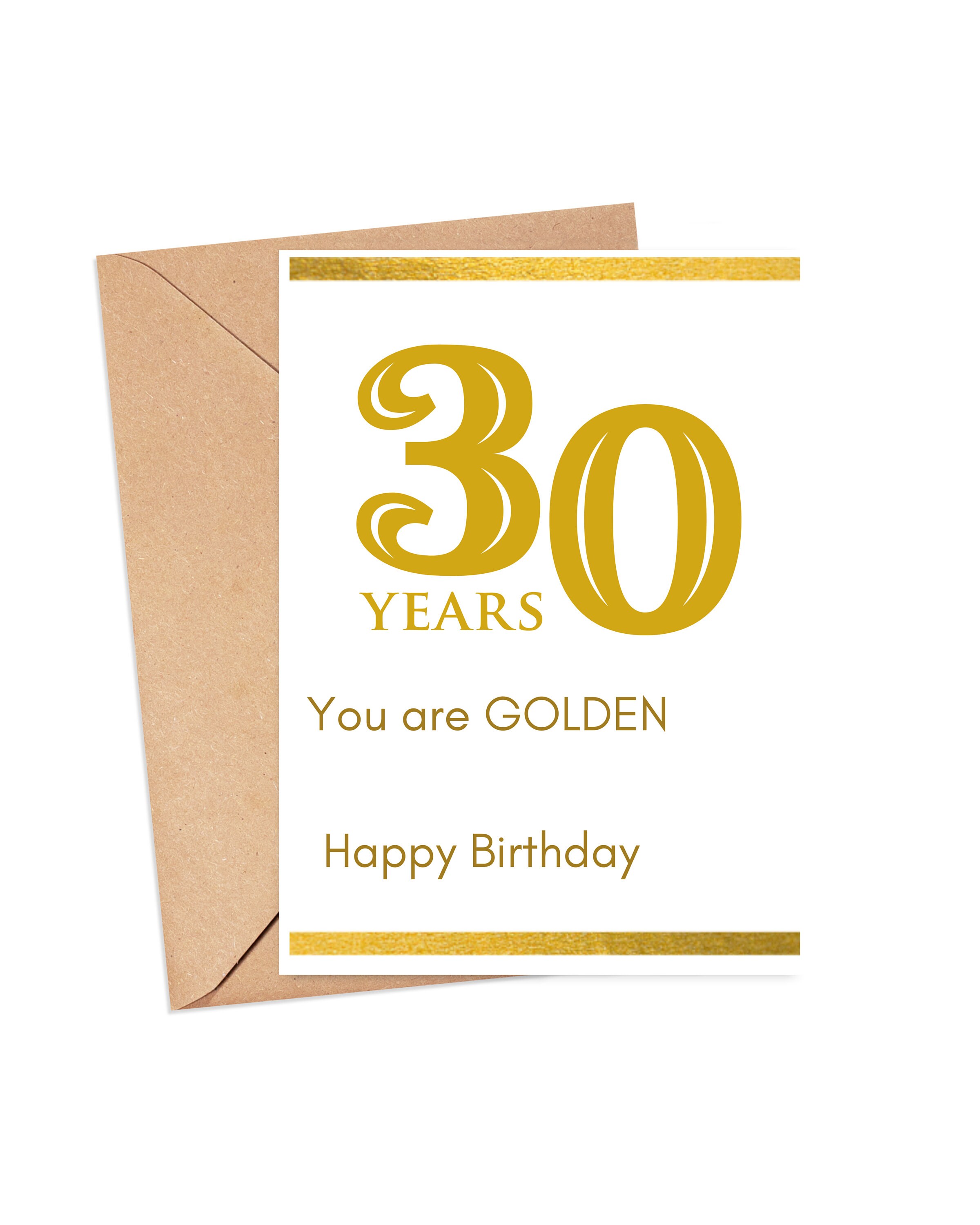 Printable 30th GOLDEN Birthday Card birthday - Etsy