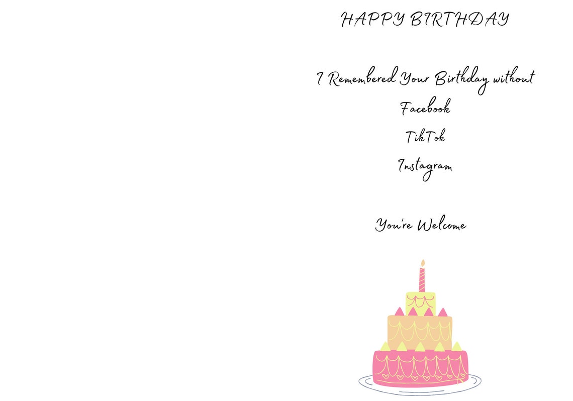 PRINTABLE I Remembered Your Birthday Card - Etsy