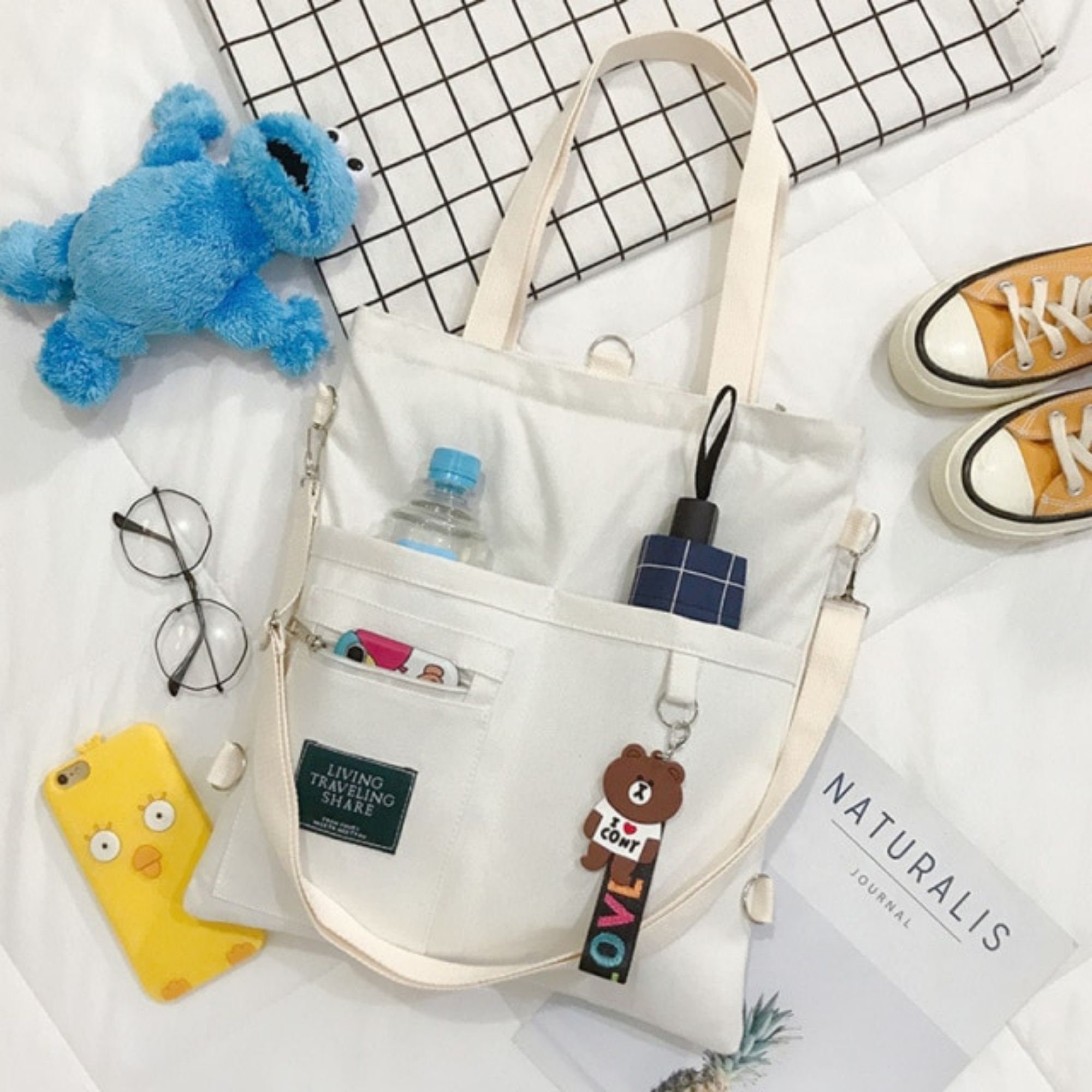 Crossbody Bags Canvas Tote Bag Shoulder Bag Shopping Bag Cute | Etsy