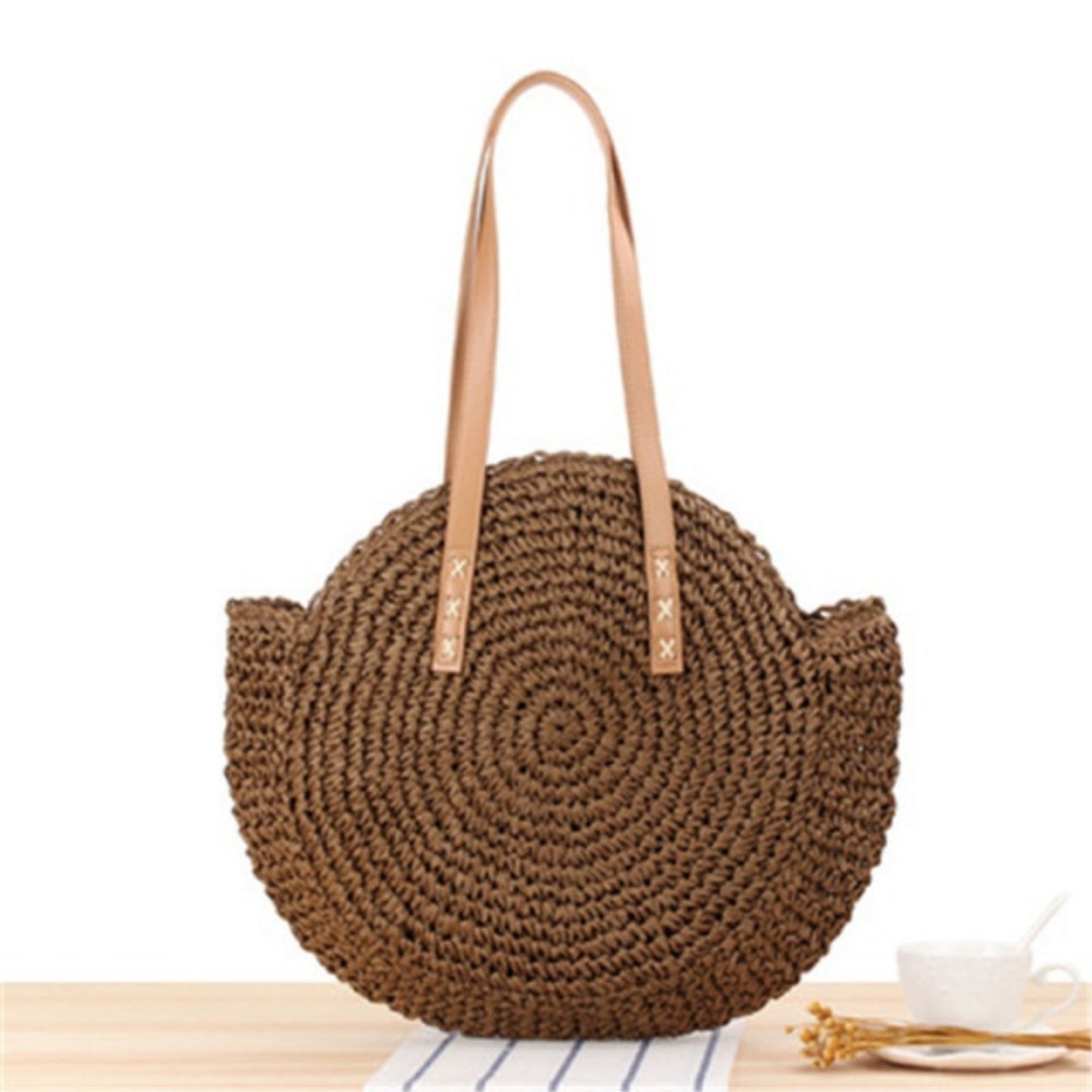 Straw Tote Bag Woven Women Shoulder Bags Summer Beach Travel - Etsy UK