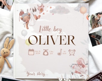 Livro de memórias personalizado para bebês: da gravidez aos 5 anos, álbum de fotos