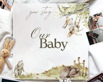 Personalized Baby Book, Baby&#39;s First Years Keepsake Journal, Pregnancy through 5 years, Baby Girl or Boy Memory Photo Album, Newborn gift